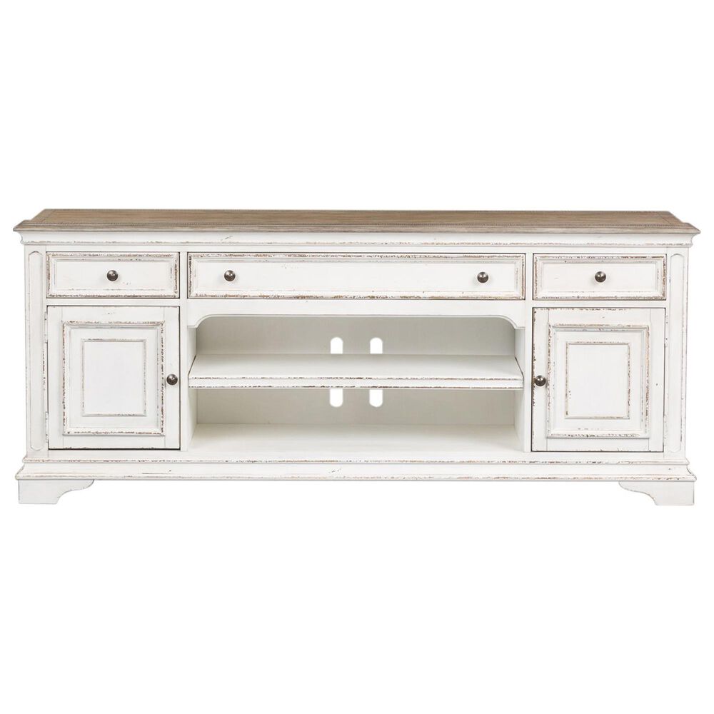 Liberty Magnolia Manor Entertainment Center in White with Antique Finish, , large