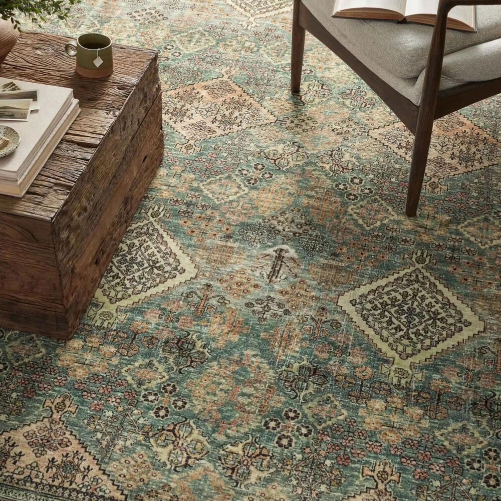 Magnolia Home Sinclair 3&#39;6&quot; x 5&#39;6&quot; Turquoise and Multicolor Area Rug, , large