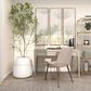 Maple and Jade 20" Short Floor Decorative Vase in Polished White, , large