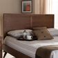 Baxton Studio Raya King Panel Headboard in Walnut Brown, , large