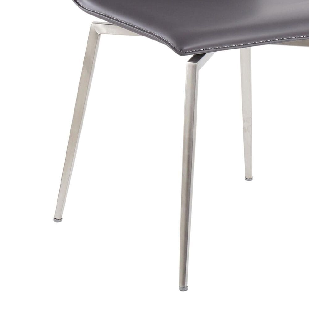 Lumisource Mason Swivel Side Chair with Grey Upholstered in Brushed Stainless Steel (Set of 2), , large