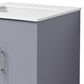 Lexora Home Geneva 24" Single Bathroom Vanity in Dark Grey with 2 cm White Quartz Top and Rectangular Sink, , large
