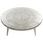 Maple and Jade Engraved Floral Living Room Coffee Table in Satin Silver, , large
