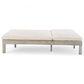HOMLUX Patio 2-Person Chaise Lounge with Folding Side Tables and Gray Frame in Beige, , large