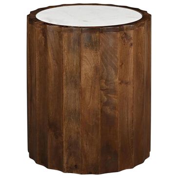Linden Boulevard Kimble End Table in Brown and White, , large