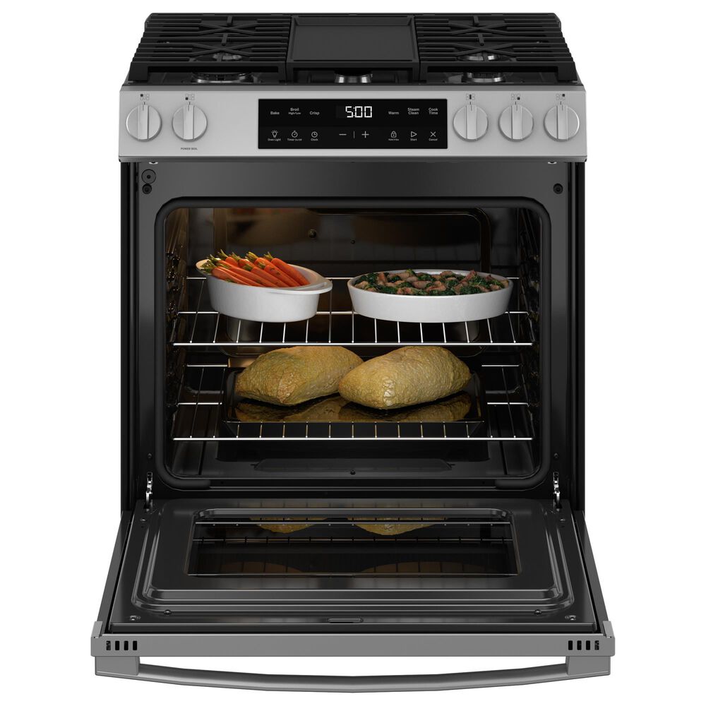 GE Appliances 30&quot; Slide-In Front-Control Gas Range with Steam Clean in Stainless Steel, , large
