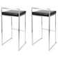 Lumisource Fuji Stackable Barstool with Black Faux Leather in Brushed Stainless Steel (Set of 2), , large