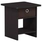 HOMLUX 1-Drawer Modern Nightstand with Open Shelf in Dark Walnut, , large