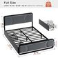 HOMLUX Full Upholstered Platform Storage Bed Frame in Gray, , large