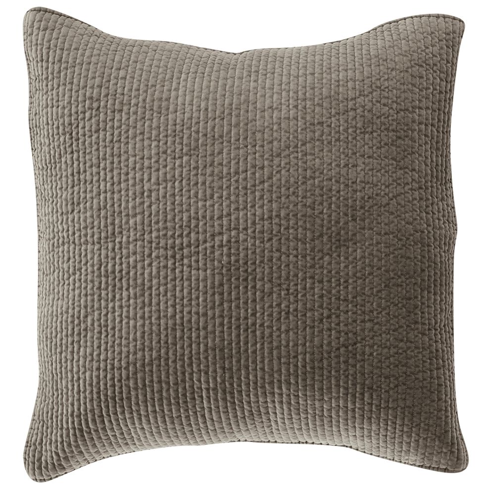 HiEnd Accents Taupe Velvet Euro Sham, , large
