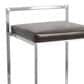 Lumisource Fuji Stackable Barstool with Brown Faux Leather in Brushed Stainless Steel (Set of 2), , large