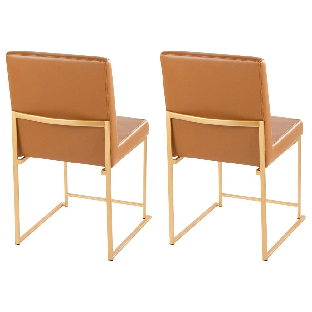 Lumisource Fuji Side Chair with Camel Cushion in Gold (Set of 2), , large