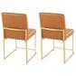 Lumisource Fuji Side Chair with Camel Cushion in Gold (Set of 2), , large