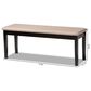Baxton Studio Teresa Dining Bench with Sand Cushion in Dark Brown, , large