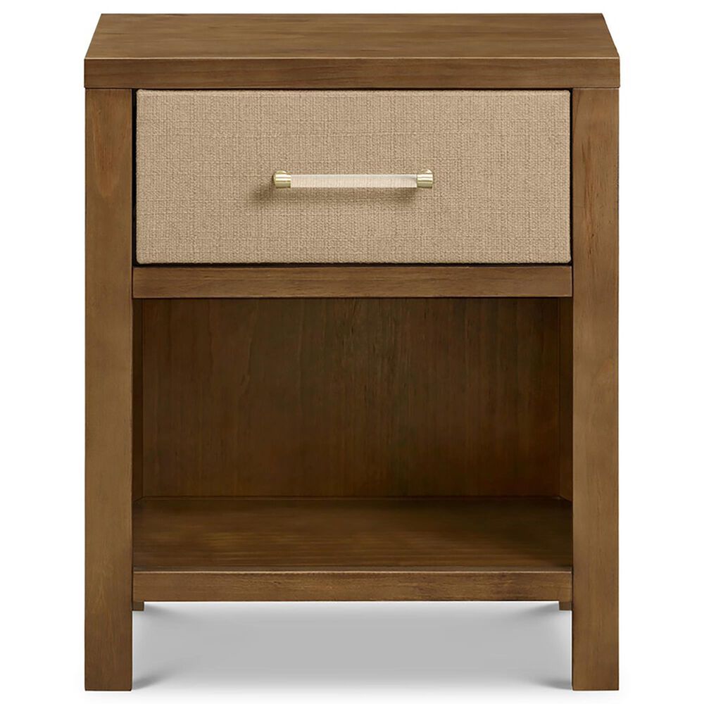 DaVinci Eloise Nightstand with Sand Upholstered Drawer in Natural Walnut, , large
