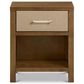 DaVinci Eloise Nightstand with Sand Upholstered Drawer in Natural Walnut, , large