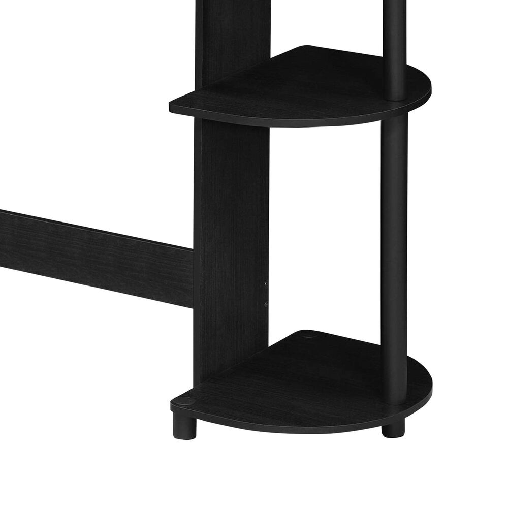 HOMLUX Compact Computer Desk with 3 Side Storage Shelves in Americano and Black, , large