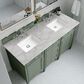 James Martin Vanities Brittany 60" Double Bathroom Vanity in Smokey Celadon with 3 cm Eternal Jasmine Pearl Silestone Top, Rectangular Sinks and FreePower Wireless Charger, , large