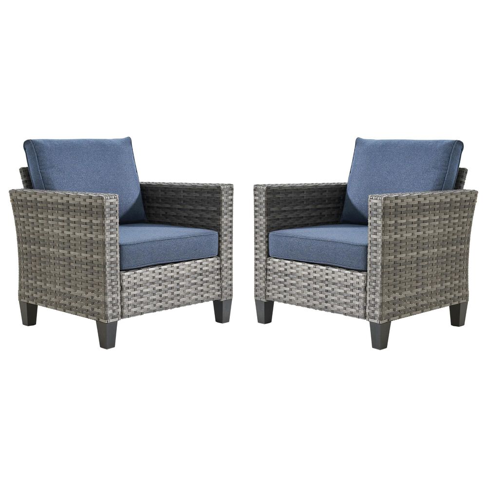 HOMLUX Patio Lounge Chair in Denim Blue (Set of 2), , large