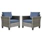 HOMLUX Patio Lounge Chair in Denim Blue (Set of 2), , large