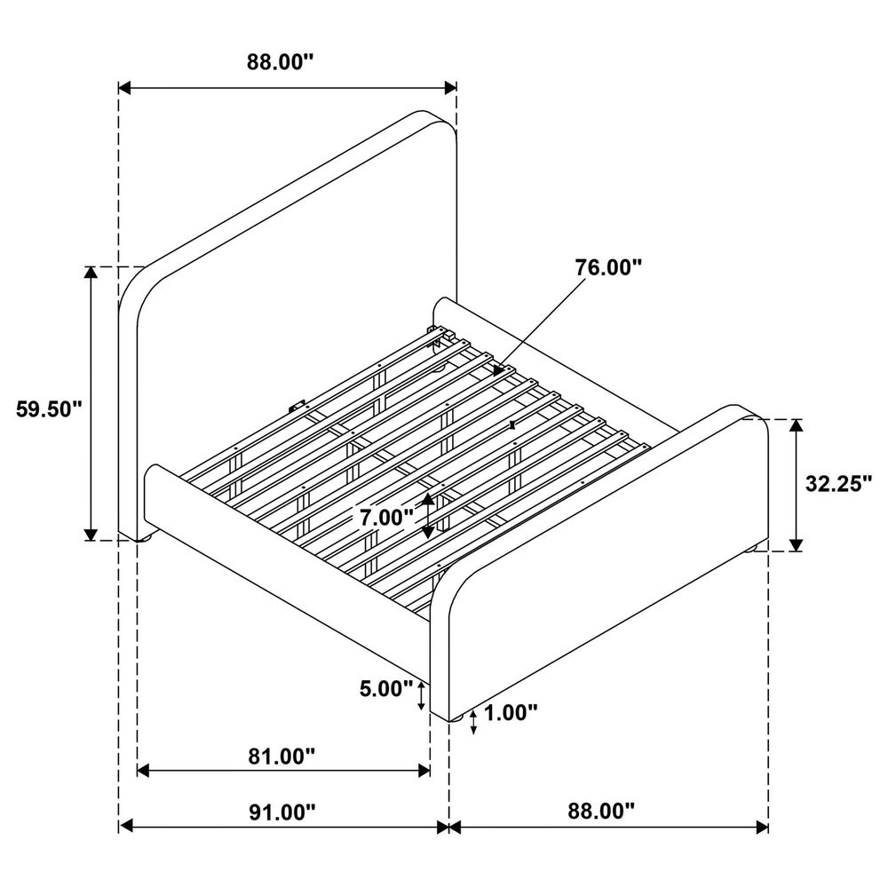 Pacific Landing Wren King Upholstered Bed in Gray, , large