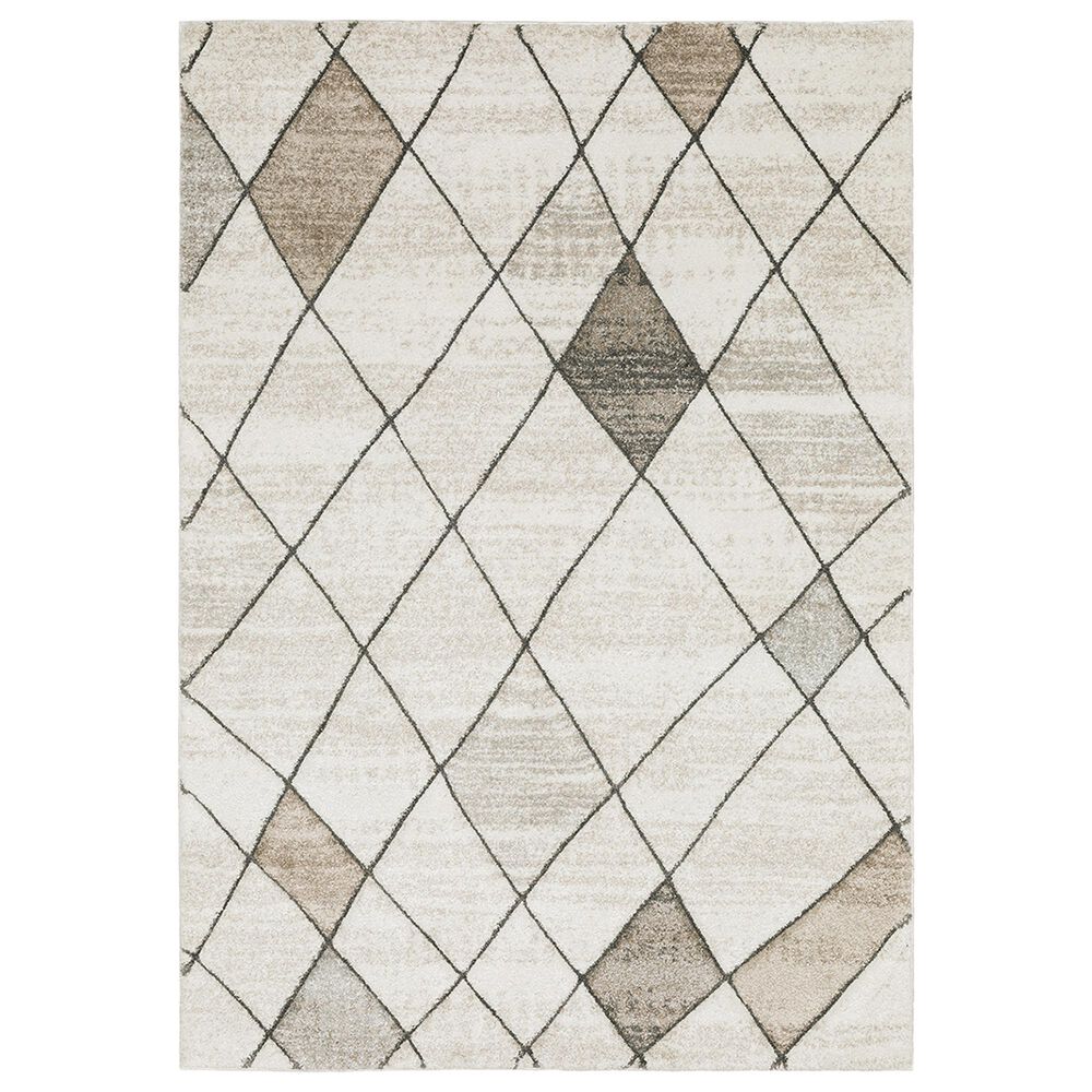 Oriental Weavers Cambria Geo Lattice 1"10" x 7"6" Beige Runner, , large