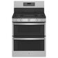 GE Profile 30" Free-Standing Gas Double Oven Convection Range with No Preheat Air Fry in Stainless Steel, , large