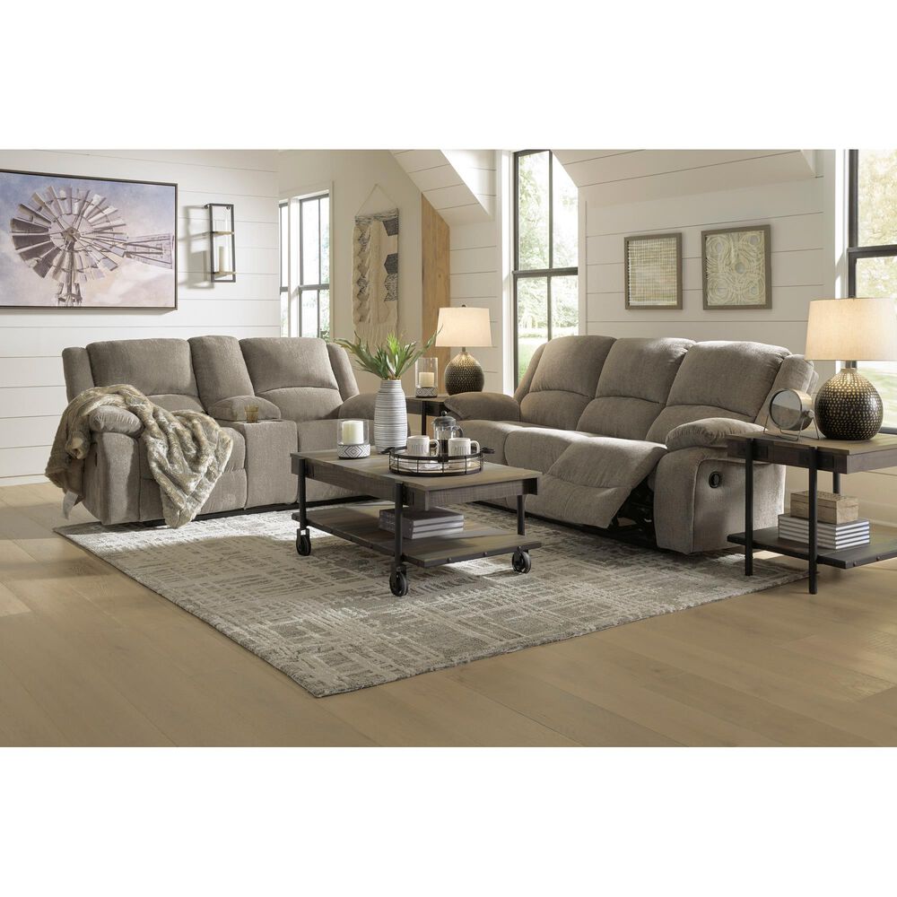 Ashley Draycoll Double Reclining Loveseat with Console in Pewter, , large
