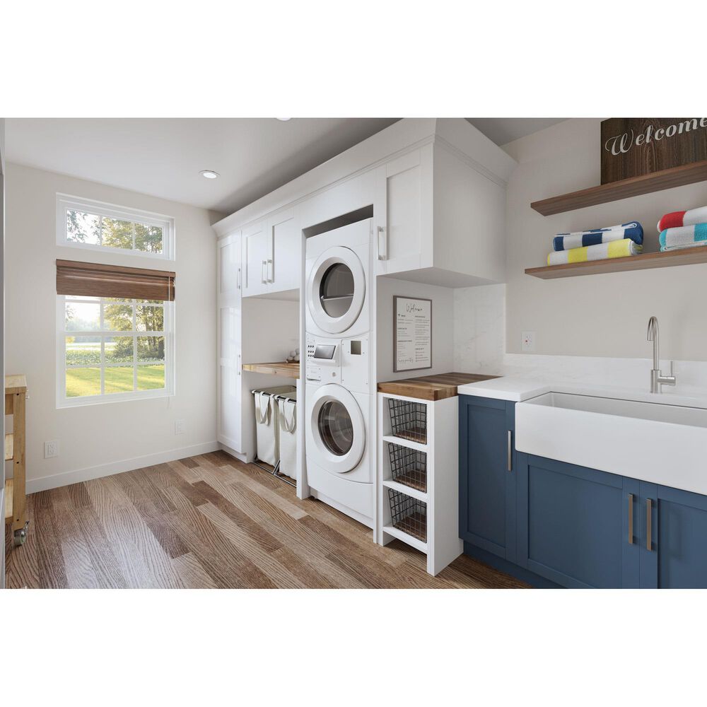 Whirlpool 3.1 Cu. Ft. Front Load Washer and 6.7 Cu. Ft. Electric Dryer Stack Laundry in White, , large