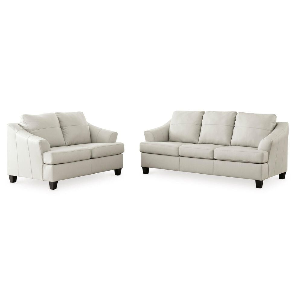 Ashley Genoa Leather Sofa and Loveseat in Coconut, , large