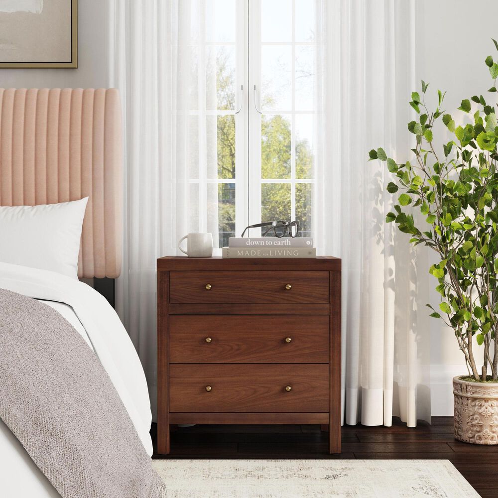 Butler Specialty Company Nora 3 Drawer Nightstand in Walnut Brown, , large
