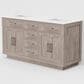 Lexora Home Abbey 60" Double Bathroom Vanity in Grey Oak with 2 cm White Carrara Marble Top and Rectangular Sinks, , large