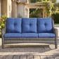 Sunwell Garden Outdoor Sofa with Gray Rattan in Navy, , large