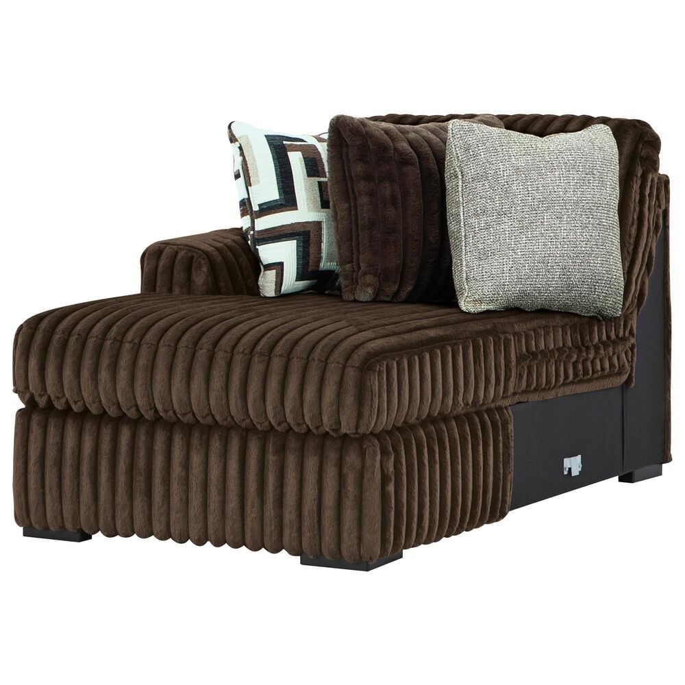 Ashley Midnight-Madness 3-Piece Left Facing Sectional with Chaise in Chocolate, , large