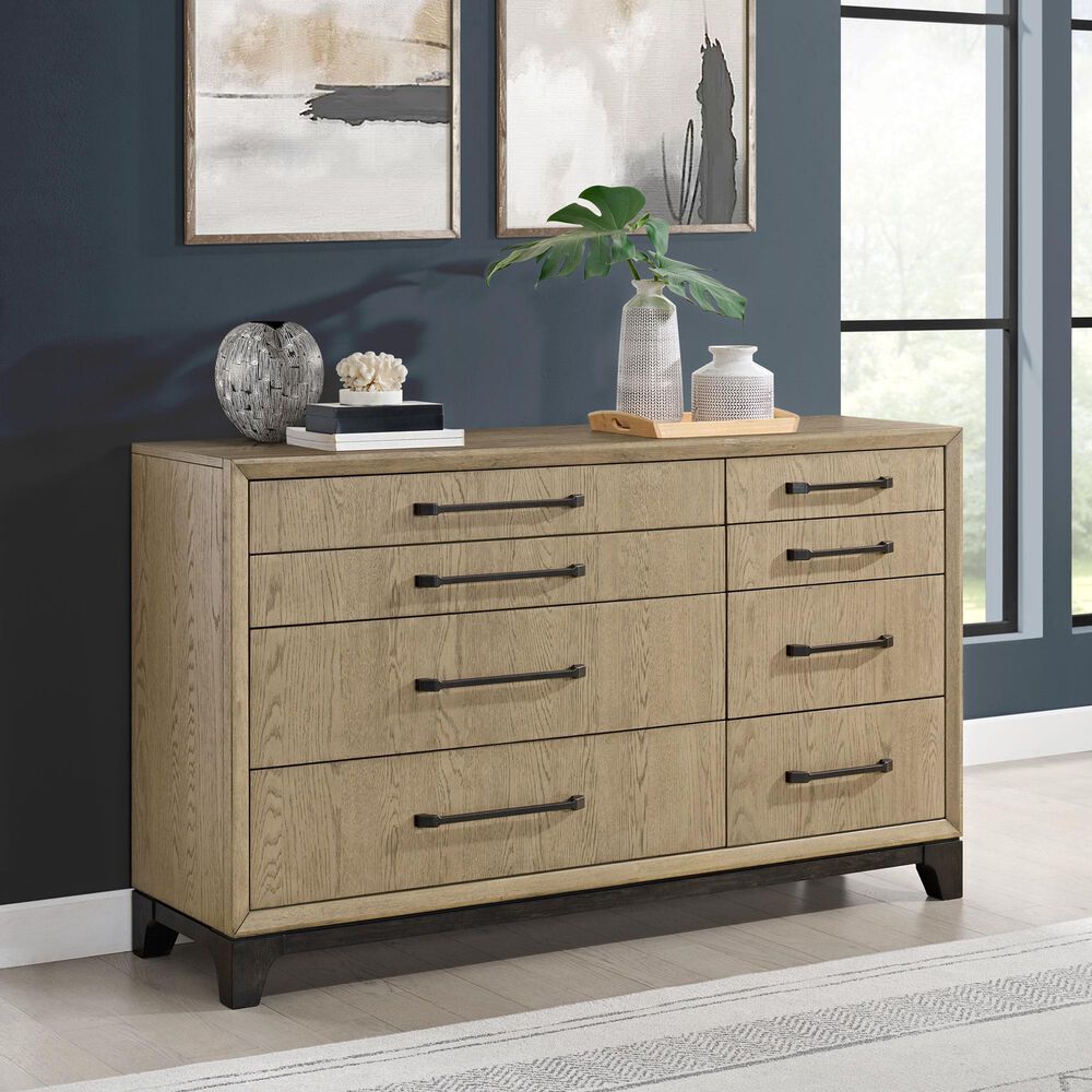 Emerald Home Furnishings Sutton Place 8-Drawer Dresser in Caramel and Cocoa Brown, , large