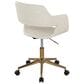 Lumisource Margarite Task Chair with Cream Faux Leather Cushion in Gold, , large