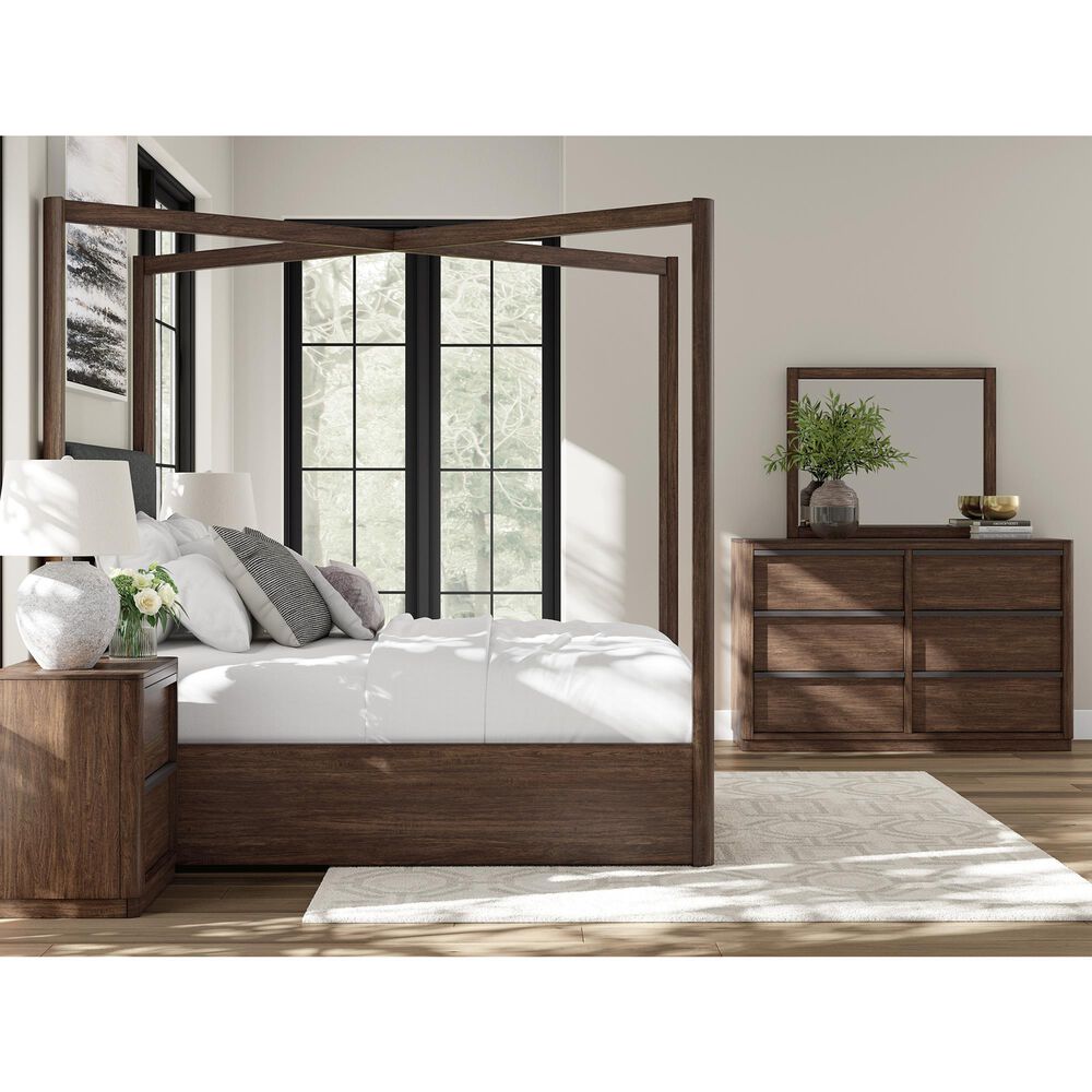 Ashley Dilenno King Canopy Bed in Dark Brown, , large