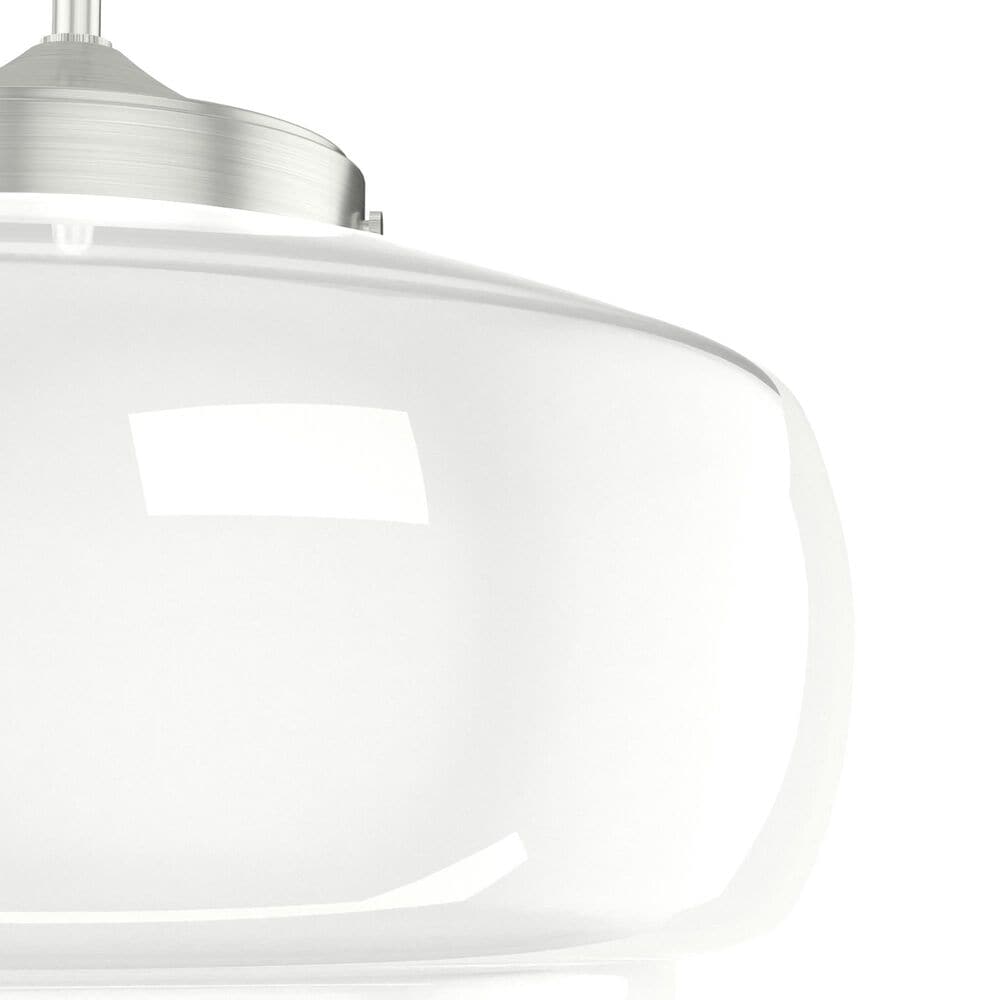 Hunter Saddle Creek 16&quot; 1-Light Pendant with White Shade in Brushed Nickel, , large
