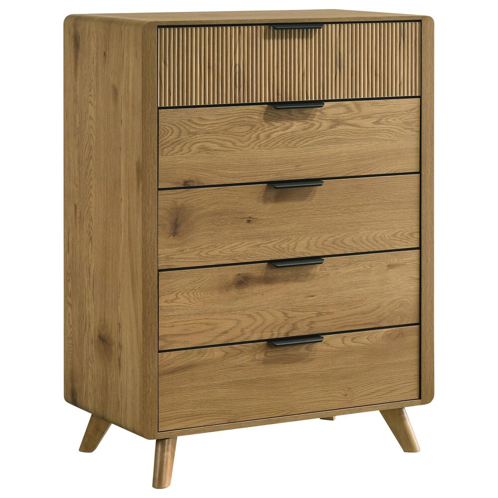 Pacific Landing Bennett 5 Piece Queen Bedroom Set in Light Oak, , large