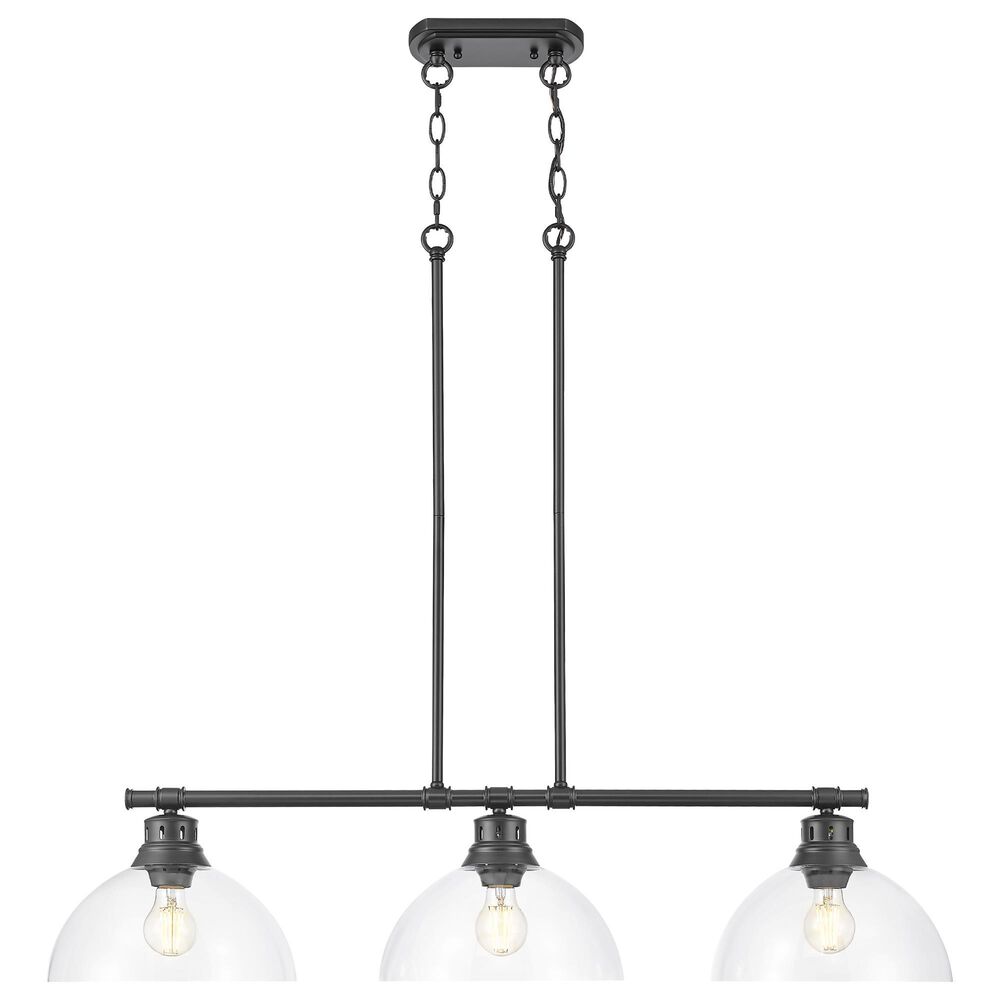 Golden Lighting Duncan 3-Light Pendant with Clear Shade in Matte Black, , large