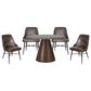 Home Trends & Design Vista and Leeds 5-Piece Dining Set in Marble and Dark Oak, , large