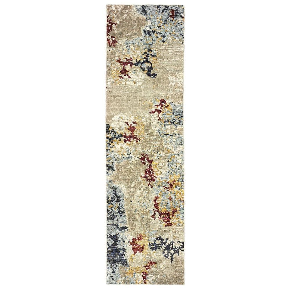 Oriental Weavers Evolution 8043K 2"6" x 12" Beige and Blue Runner, , large