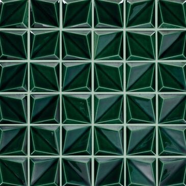 Dal-Tile Artefino Vintage Jade 2" Floret on 12" x 12" Porcelain Mosaic Sheet, , large