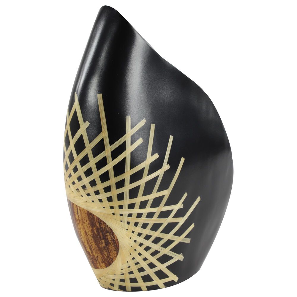 Maple and Jade 17" x 11" Vase in Black, , large