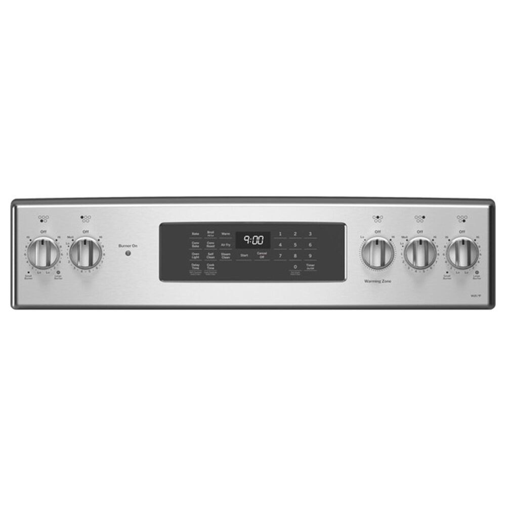 GE Profile 6.2 Cu. Ft. Smart Freestanding Electric Convection Range in Stainless Steel and Black, , large