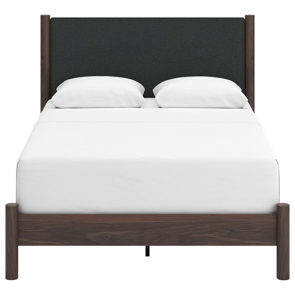 Ashley Pamytta Queen Upholstered Panel Bed in Rich Brown, , large