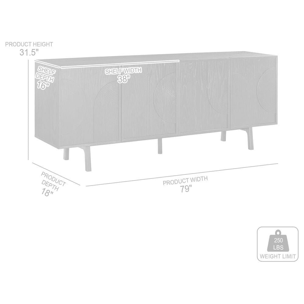 Blue River Holland 4-Door Sideboard in Black Brushed, , large