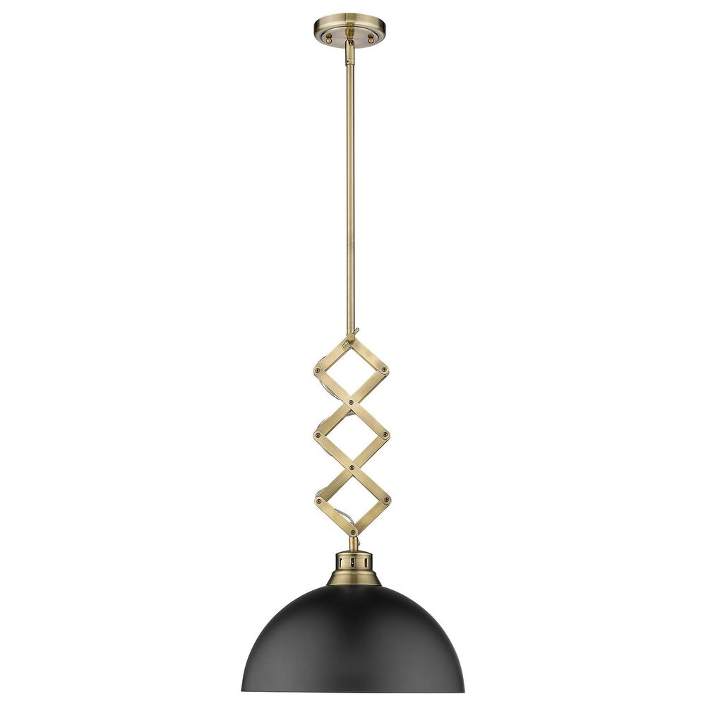 Golden Lighting Hawthorn Medium Pendant in Aged Brass and Matte Black, , large