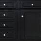 James Martin Vanities Brittany 60" Single Bathroom Vanity in Black Onyx with 3 cm Lime Delight Quartz Top and Rectangular Sink, , large