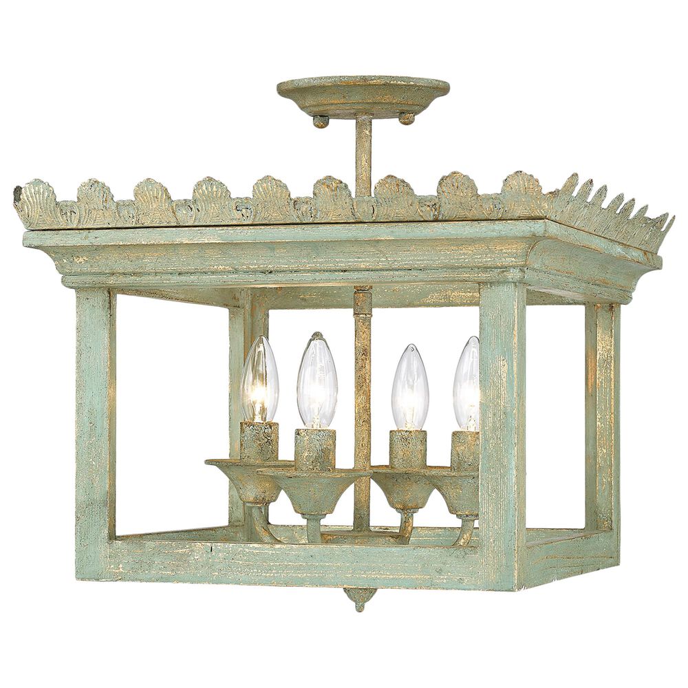 Golden Lighting Finley Semi-Flush in Cottage Sage, , large
